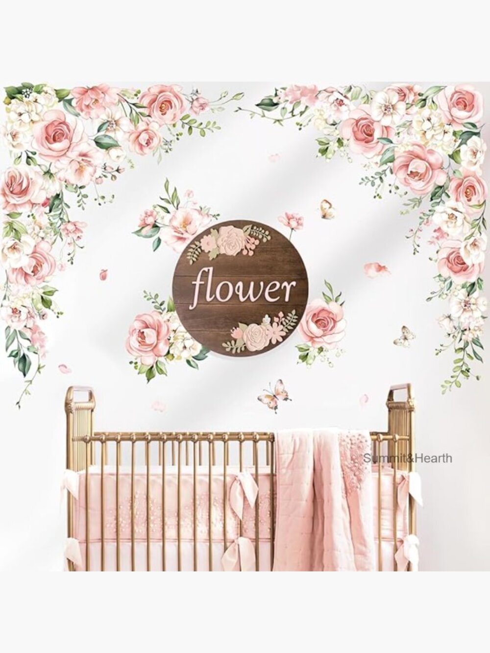 Large Floral Vine Wall Stickers, Removable PVC Decor for Nursery Living Room
